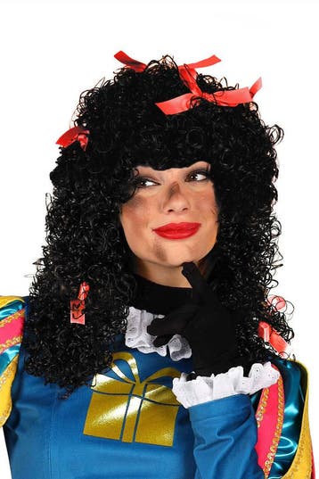 Pietenpruik zwart met rode strikjes dames, Verzenden, Nieuw