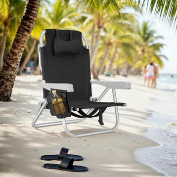 Aluminium strandstoel Coral, opvouwbaar met rugzakfunctie, Verzenden, Nieuw
