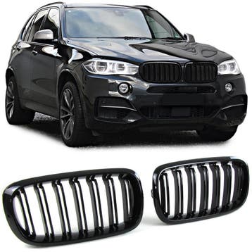 Grill voor BMW X5 F15 2013-2018 | glans zwart | dubbelspijls
