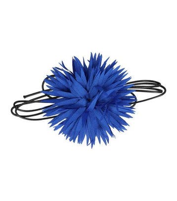 Haarband Bloem - Veter - Striklint - Blauw, Nieuw