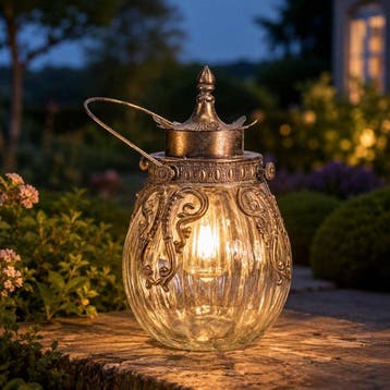 Lantaarn - Metaal, Glas - Includes lightbulb