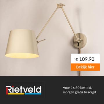 Rietveld-Wandlampen-Beige, Zand-Metaal, Verzenden, Nieuw