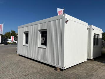 Kantoorunit - 6 x 3 meter | 2 zijramen rechts met keukenblok, Ophalen of Verzenden