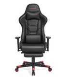 Nieuwe Gamingstoel met Voetsteun – Ergonomisch Zwart en Rood, Verzenden, Zwart, Nieuw, Ergonomisch