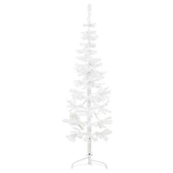vidaXL Kunstkerstboom half met standaard smal 150 cm wit, Verzenden, Nieuw