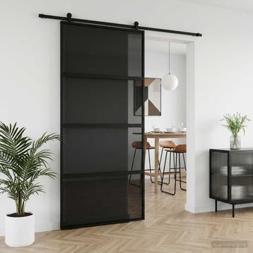 vidaXL Schuifdeur 102.5 x 205 cm Gelaagd Glas en Aluminium, Verzenden, Nieuw
