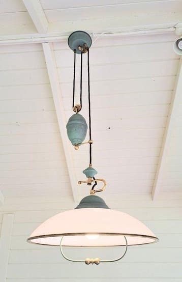 Pendellamp in hoogte verstelbaar - Plafondlamp - Messing,, Antiek en Kunst