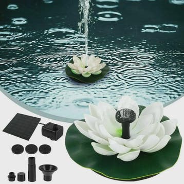 Mini Lotus Solar Fontein - Drijvende Waterval Decoratie voor, Verzenden, Nieuw