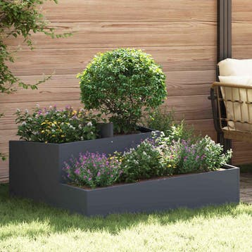 vidaXL Tuin Bloempot Antraciet 100 x 100 x 50 cm Koudgewalst, 100 cm of meer, Verzenden, Nieuw, Metaal