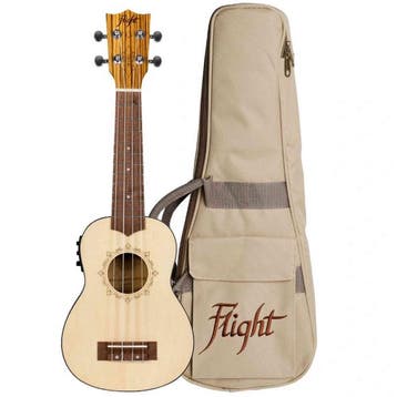 Flight DUS320 EQ SP/ZEB Soprano Ukulele met Spruce Top,, Ophalen of Verzenden, Nieuw