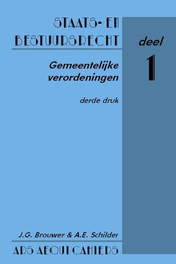Gemeentelijke verordeningen / Cahier Staats- en, Verzenden, Gelezen, A.E. Schilder