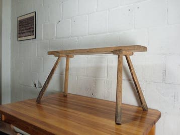 Bank - Antieke rustieke houten bank - Hout
