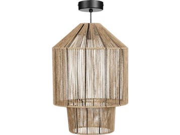 Mica Decorations Elsa - Hanglamp - H49 x Ø35 cm - Jute -, Huis en Inrichting, Verzenden, Nieuw