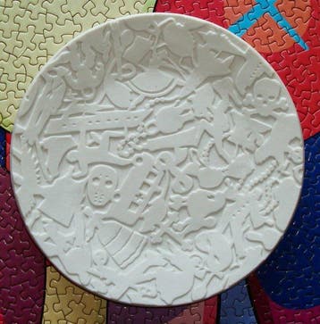 Royal Tichelaar Makkum - - Studio Job - Bord - Biscuit -