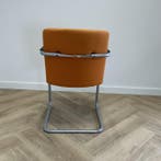 Lande vergaderstoel / sledestoel, oranje - grijs, Ophalen of Verzenden, Gebruikt, Stof, Eén