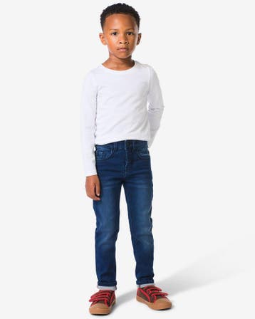 HEMA Kinder broek jogdenim skinny fit donkerblauw, Verzenden, Nieuw