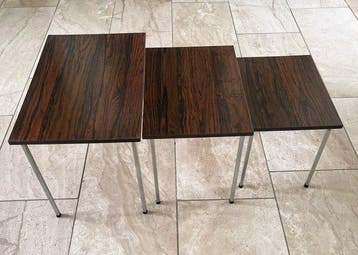 Set bijzettafels - gelamineerd - Drie bijzettafeltjes