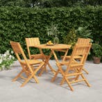 vidaXL 5-delige Tuinset massief teakhout, Verzenden, Nieuw, Hout, Tuinset