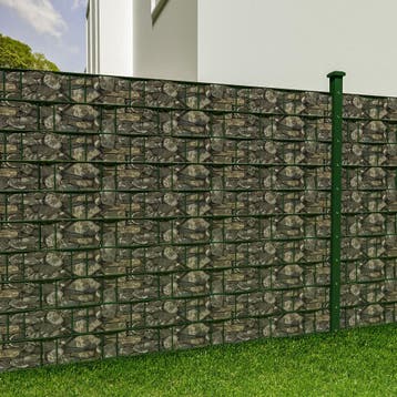 PVC privacyfolie met bevestigingsclips - 35 m, stone optica, Verzenden, Nieuw