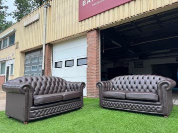 CHESTERFIELD  SPRINGVALE NOTTINGHAM  design leren banken, Huis en Inrichting, Banken | Bankstellen, Design, Zo goed als nieuw