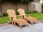 Teak ligstoelen | NIEUW | Op voorraad, Ophalen of Verzenden, Nieuw, Teakhout