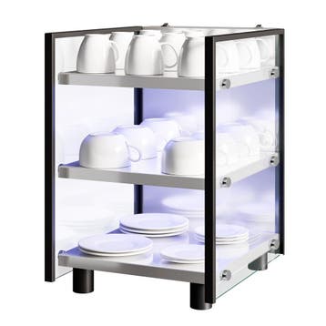 GGM Gastro | Kopjeswarmer RVS - 100W - met 3 schappen |, Verzenden
