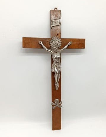Crucifix - Hout, Metaal - 1880-1920