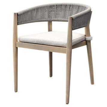 Cocoon dining tuinstoel rope light grey teak look, Ophalen of Verzenden, Nieuw