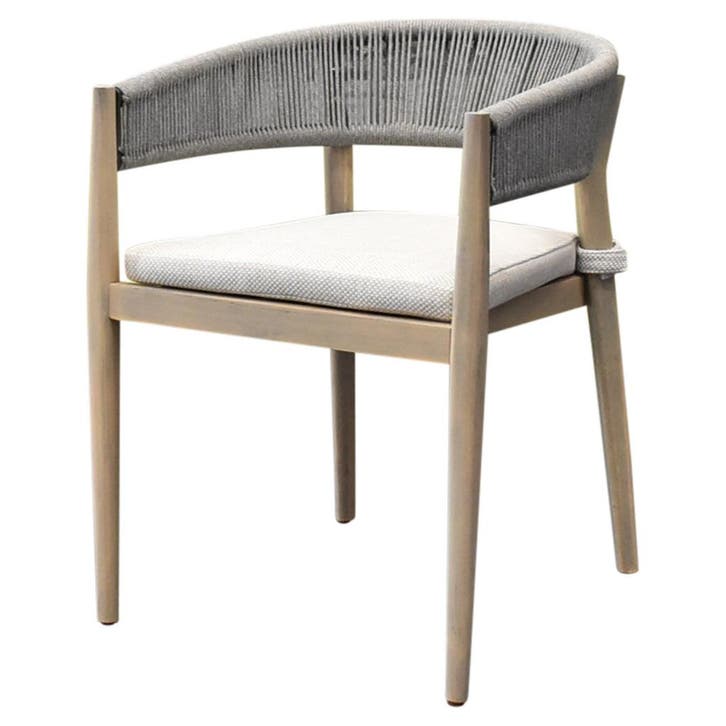 Cocoon dining tuinstoel rope light grey teak look, Tuin en Terras, Tuinsets en Loungesets, Nieuw, Ophalen of Verzenden