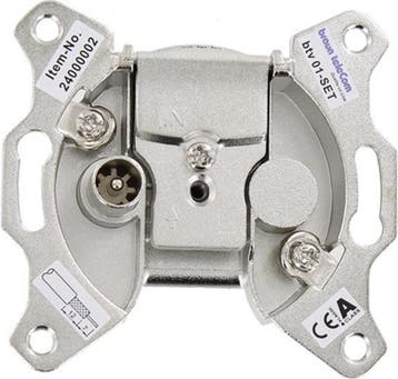 Braun Telecom wandcontactdoos BTV 01-SET inc. afdekplaat, Ophalen of Verzenden, Nieuw