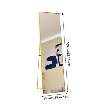 Gebogen Volledige Lengte Spiegel met Goudkleurig Aluminium F, Verzenden, Nieuw