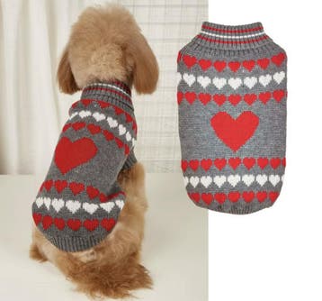 Hondentrui Grijs Hartjes voor kleine honden (Truien), Dieren en Toebehoren, Ophalen of Verzenden, Nieuw, Hondenvest