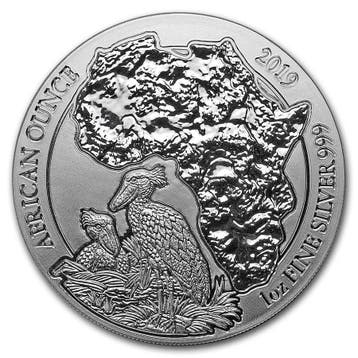 Rwanda / Ruanda African Shoebill 1 oz 2019 (capsule), Postzegels en Munten, Verzenden, Overige landen, Losse munt, Zilver