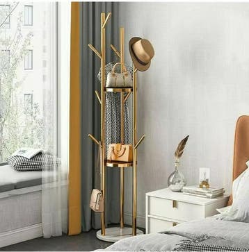 Kledingrek met Marmeren Voet – 9 Haken en 3 Planken, Stabiel, Kleding | Dames, Kledingrekken, Verzenden, Nieuw