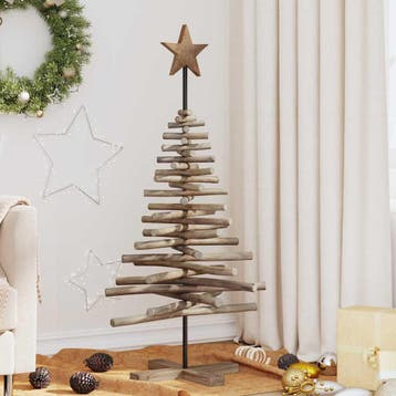 vidaXL Kerstboom Bruin 120 cm Massief teakhout, Verzenden, Nieuw