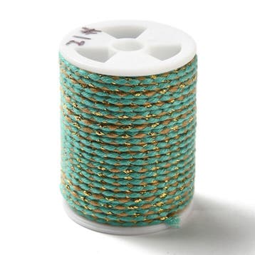 1 rol Metallic gevlochten koord – katoen/polyester mix –, Ophalen of Verzenden, Nieuw, Kraal
