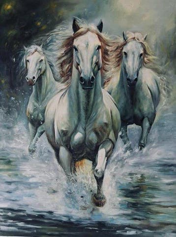 Ricart (XXI) - Galope en la Corriente: Tres Caballos