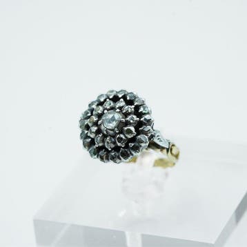 Ring - 14 karaat Geel goud, Zilver Diamant (Natuurlijk), Nieuw