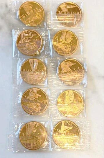 Olympische Spelen munten 22k goud - volledige collectie, Nieuw