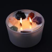 Zeven chakra kaars met edelstenen, Verzenden, Nieuw, Overige materialen, Kaars