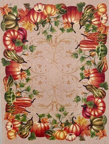 “Vendemmia d’Autore” — Tafelkleed met wijnrankkrans -