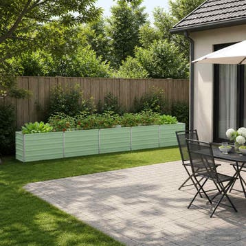 vidaXL Verhoogd Tuinbed Pastelgroen 400 x 40 x 55 cm, Verzenden, Minder dan 60 cm, Nieuw, Metaal