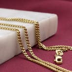 Gouden gourmetschakel ketting, Ophalen of Verzenden, Gebruikt, Overige kleuren, Goud