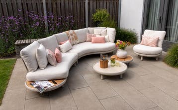 VDG Breeze organische loungeset (L/R) met loungestoel -, Verzenden, Nieuw, Hout, Loungeset