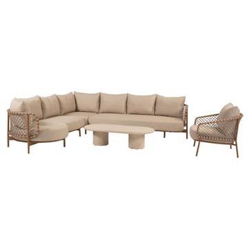 Hampton Martinique modulaire hoek loungeset 5 delige Mortex, Ophalen of Verzenden, Nieuw