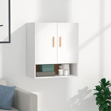 vidaXL Wandkast 60x31x70 cm bewerkt hout wit, Huis en Inrichting, Kasten | Overige, Verzenden, Nieuw