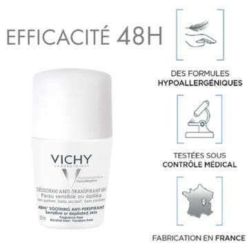 Vichy Anti-Transpirant Deodorant Roller Sensitive Skin -, Ophalen of Verzenden, Nieuw, Overige typen