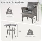 LIVSK Bistroset - Elegant Rotan - Ergonomische Stoelen - Geh, Verzenden, Nieuw