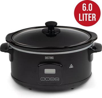2dekans | DistinQ Digitale Slowcooker 6 liter met Timer –, Huis en Inrichting, Keuken | Keukenbenodigdheden, Ophalen of Verzenden