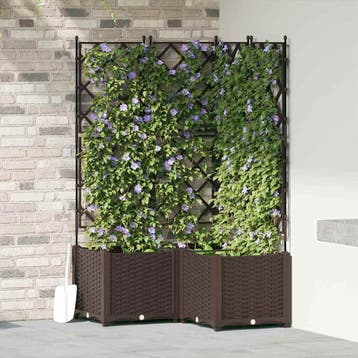 vidaXL Plantenbak 3 st Bruin 80 x 80 x 143 cm PP, Verzenden, Nieuw, 60 tot 100 cm, 60 cm of meer